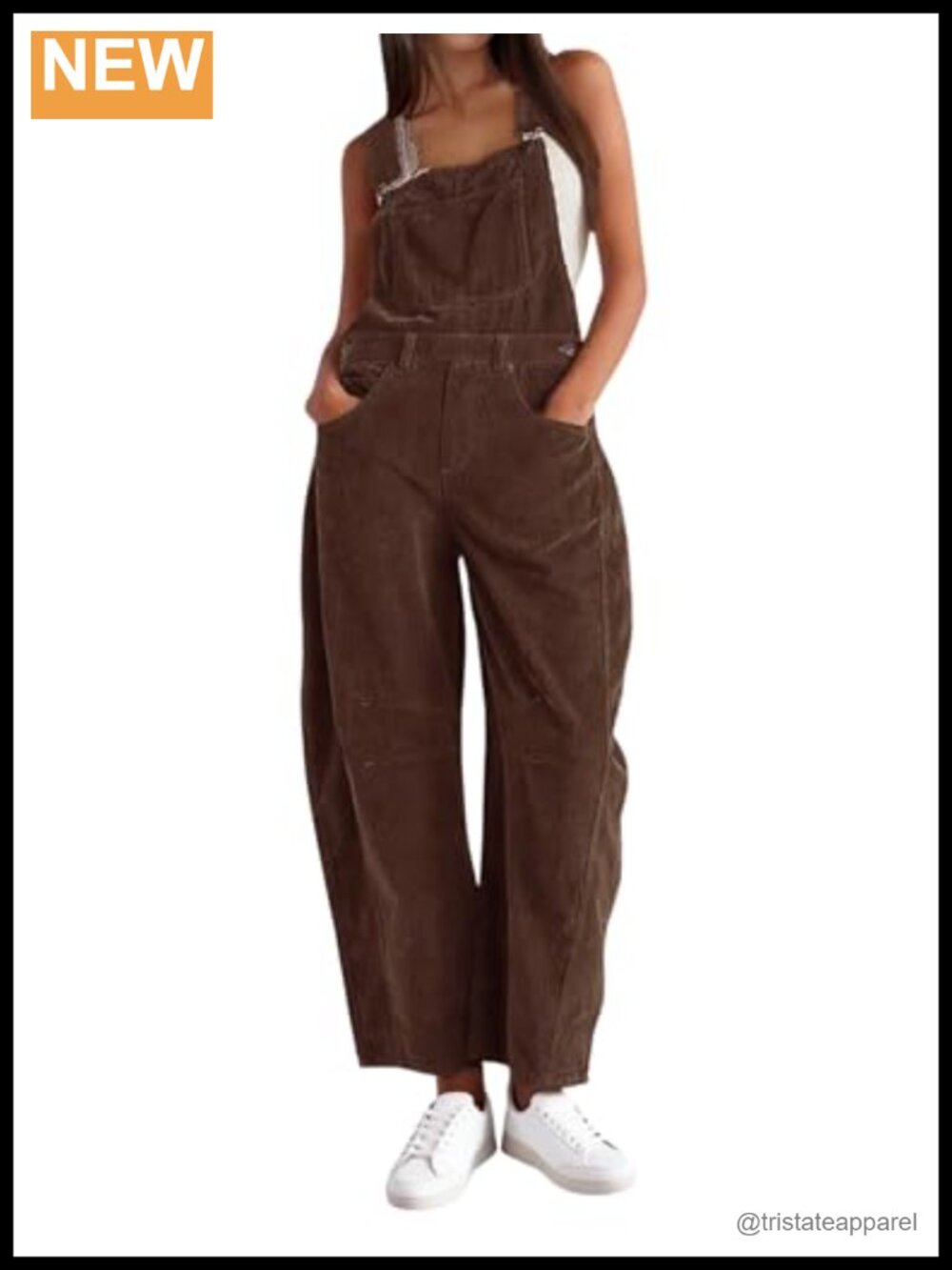Corduroy Overalls Women Barrel Leg Wide Leg Bib Jumpsuit